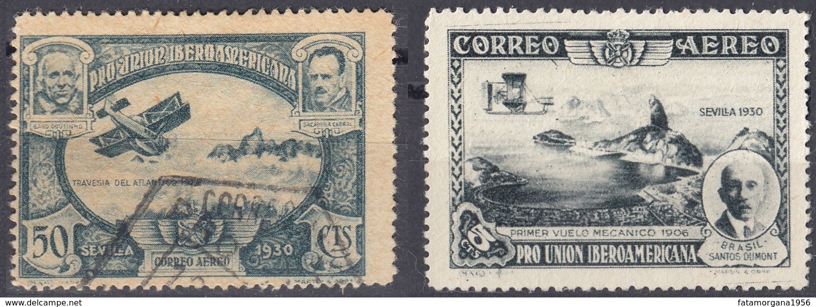 ESPAÑA - SPAGNA - SPAIN - ESPAGNE - 1930 -  Lotto Composto Da 2 Valori Usati Di Posta Aerea: Yvert 75 E 79. - Gebraucht