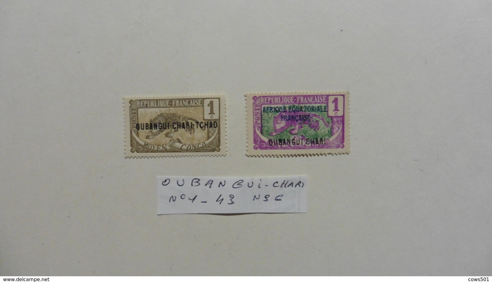 France (ex-colonies & Protectorats) > Oubangui :2 Timbres Neufs  Sans Gomme - Gebraucht