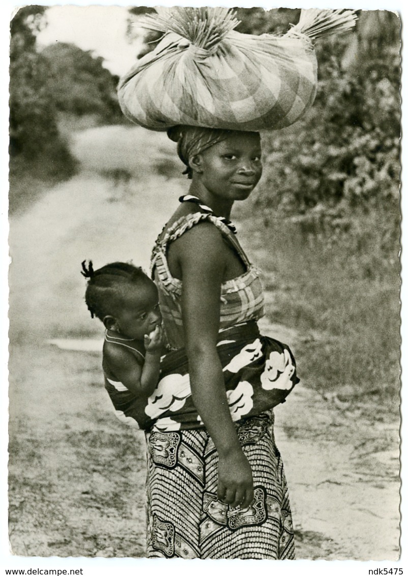 LIBERIA : NATIVE MOTHER AND CHILD - BOY SCOUTS OF LIBERIA STAMP / ADDRESS - HAMPTON (10 X 15cms Approx.) - Liberia