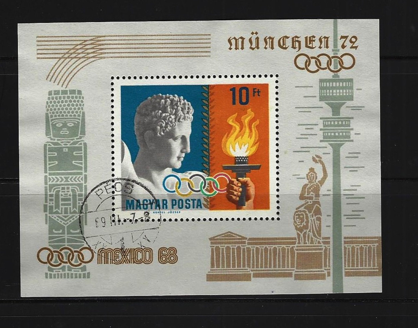 UNGARN - Block Nr. 69 A Olympische Sommerspiele, Mexiko-Stadt (1968) Und München (1972) Gestempelt - Blocs-feuillets