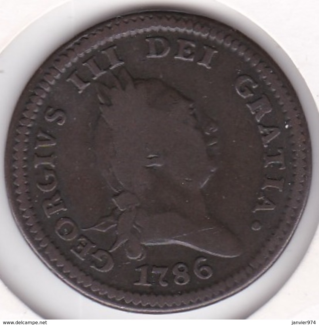 Isle Of Man 1 Penny 1786 George III , En Cuivre. KM# 9.1 - Eiland Man