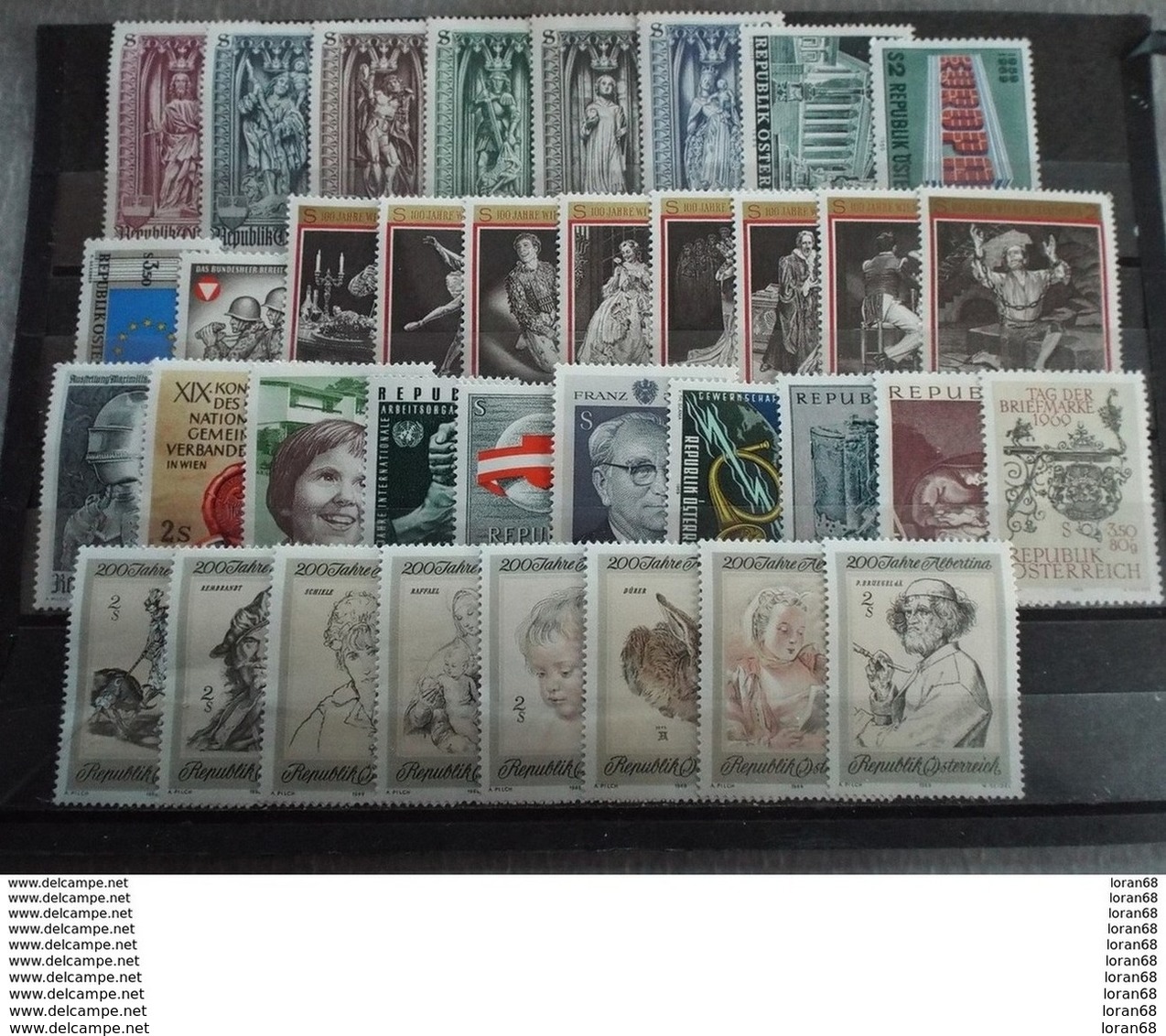 Année Complète 36 Timbres Neuf Autriche 1969 - Années Complètes