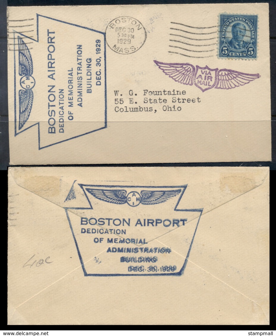 USA 1922-38 Fourth Bureau Boston Airport Dedication Cover - Covers & Documents