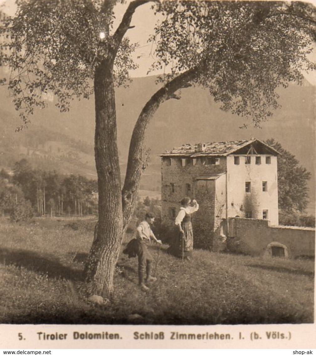 AK-2060/ Schloß Zimmerlehen B. Völs Italien Dolomiten NPG Stereofoto Ca.1905 - Stereoscopic