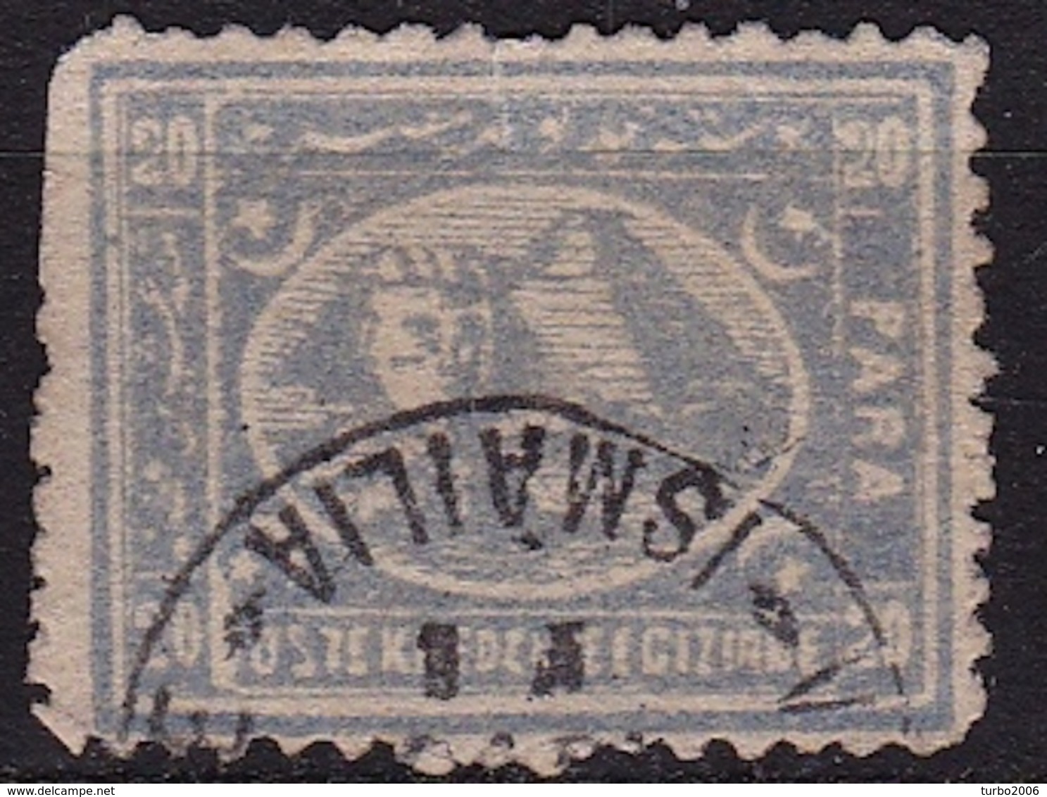 EGYPT 1872 20 Pa Blue Y&T 10 A Cancellation Ismalia As Shown On Scan (2nd Choice) - 1866-1914 Khedivaat Egypte