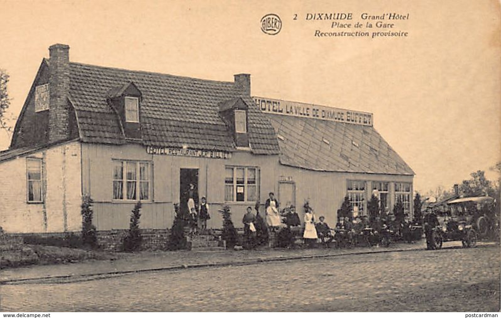 DIKSMUIDE - Grand'Hôtel, Place De La Gare, Reconstruction Provisoire. - Diksmuide