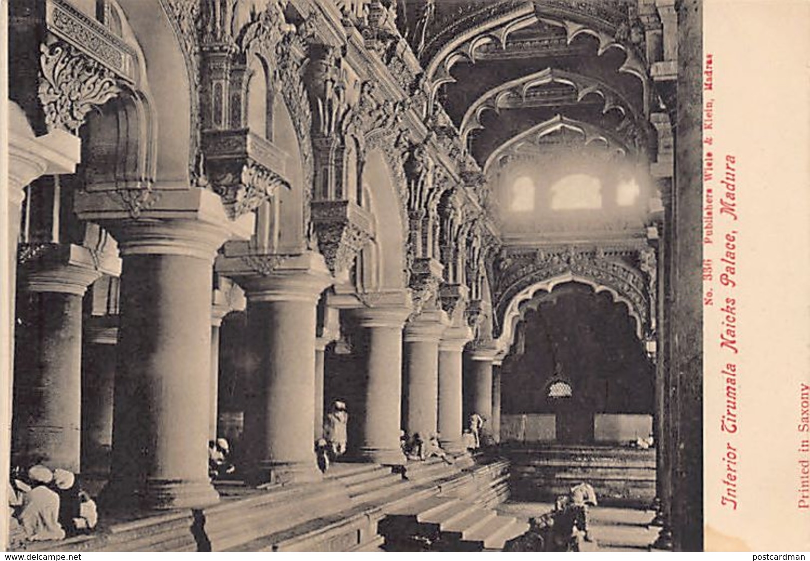 India - MADURAI - Interior Tirumala Naicks Palace - Early Postcard, Small Size - Publ. Wiele And Klein. - India