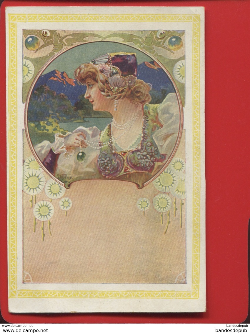 Illustrateur Art Nouveau LESSIEUX  Jeune Femme Bijoux Circa 1905 - Lessieux