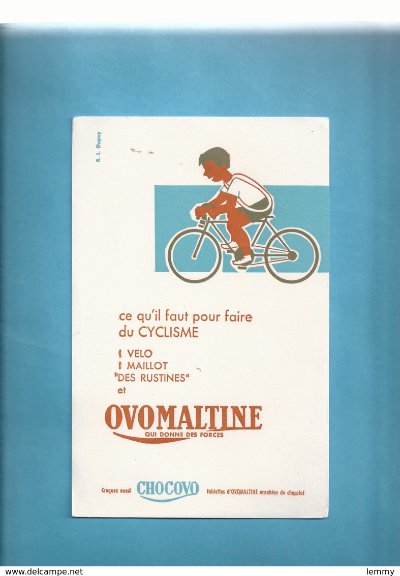 BUVARD -  OVOMALTINE - CE QU'IL FAUT POUR FAIRE DU CYCLISME - VÉLO - Levensmiddelen