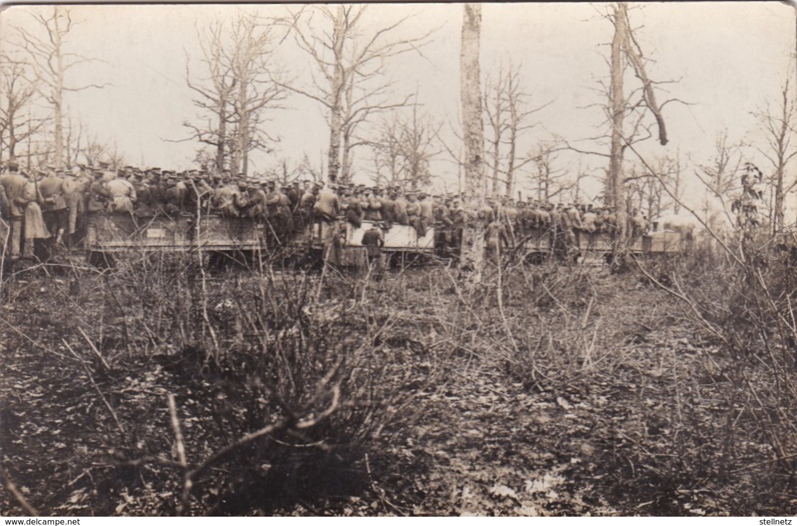 Alte Ansichtskarte Von Einer Feldbahn Vor Verdun -mit Dem Express In Ruhestellung- - Guerra 1914-18
