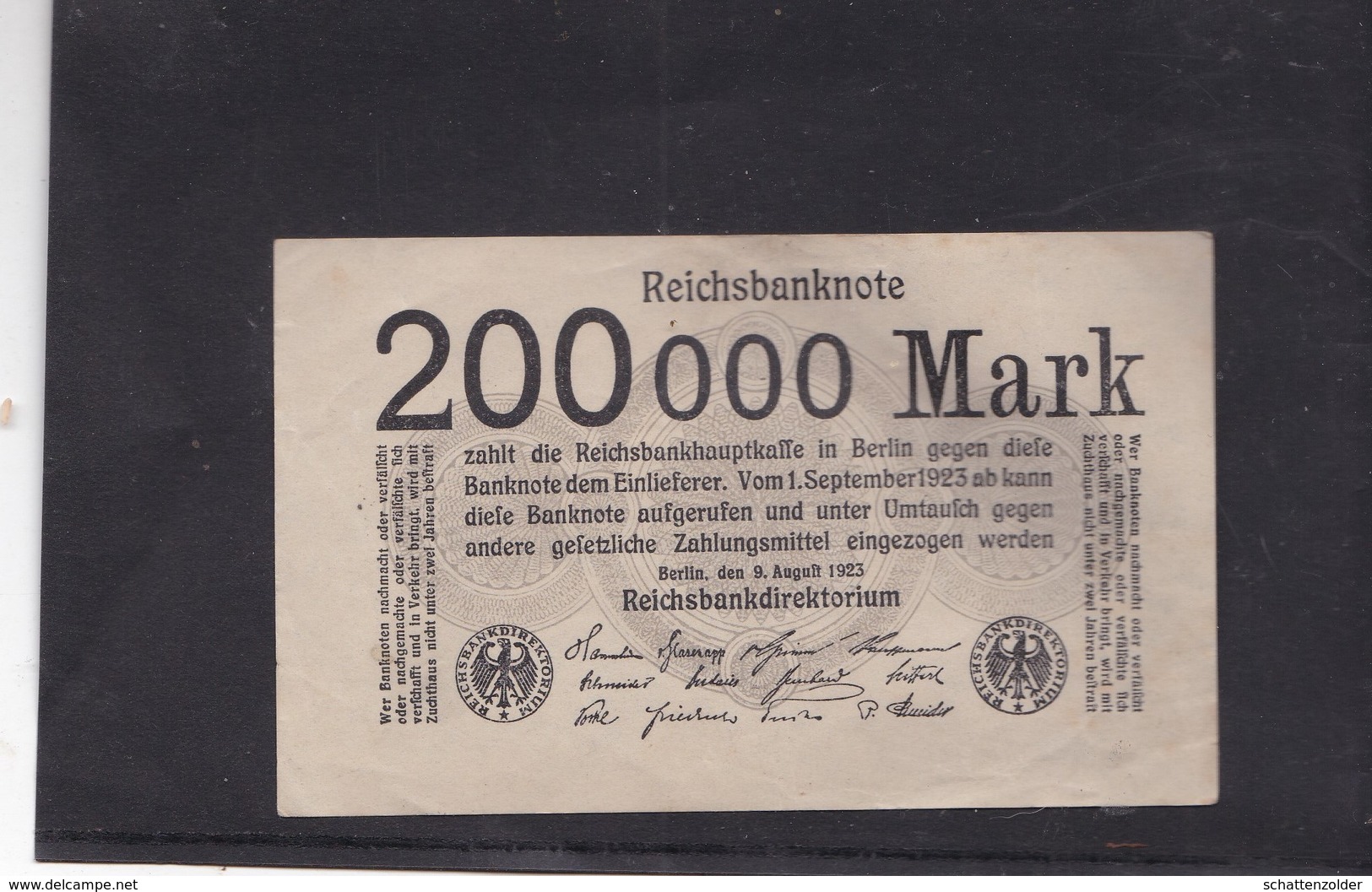 Banknote 200.000 Mark, 1923 - Other & Unclassified