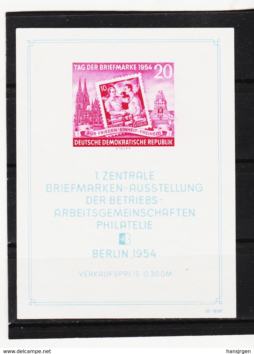 YZO353 DDR 1954 MICHL Block 10 ** Postfrisch ZÄHNUNG SIEHE ABBILDUNG - Nuevos