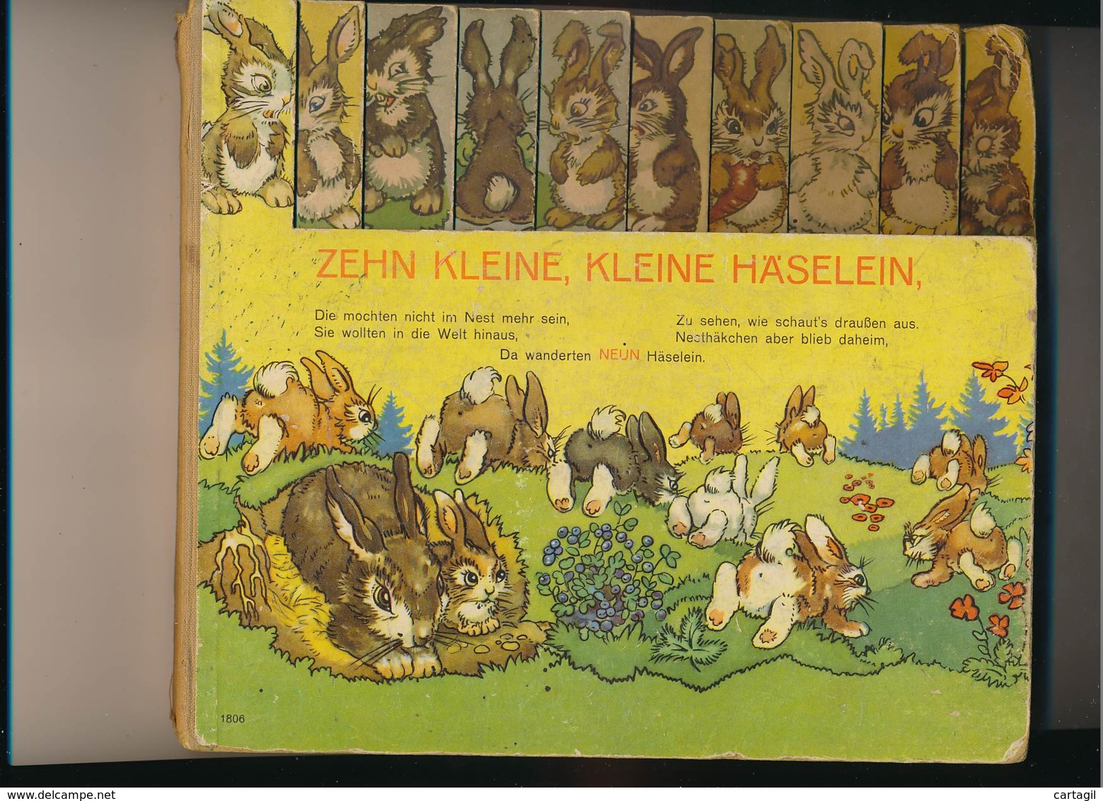 Livret Allemand Pour Enfants -B3669 -  "Zehn Kleine, Kleine Haselein"- ( Détails , état... Voir Scan(s) Et Description) - Prentboeken