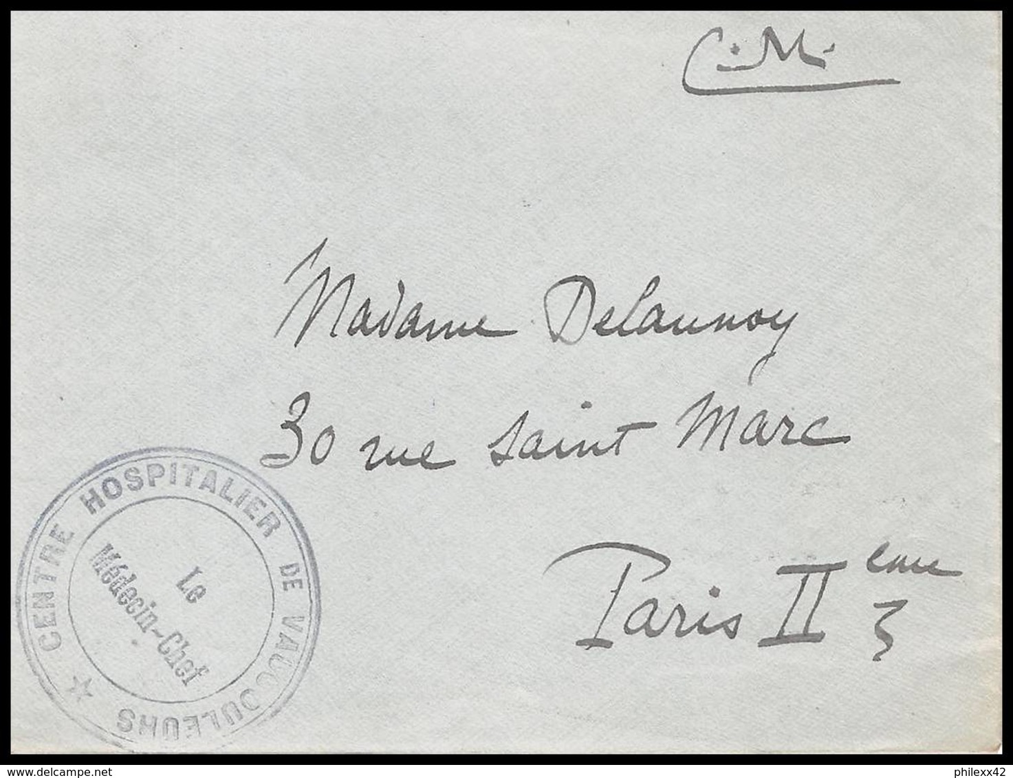 52474 Meuse Vaucouleurs Ducey Hopital Medecin Chef Sante Guerre 1914/1918 War Devant De Lettre Front Cover - 1. Weltkrieg 1914-1918