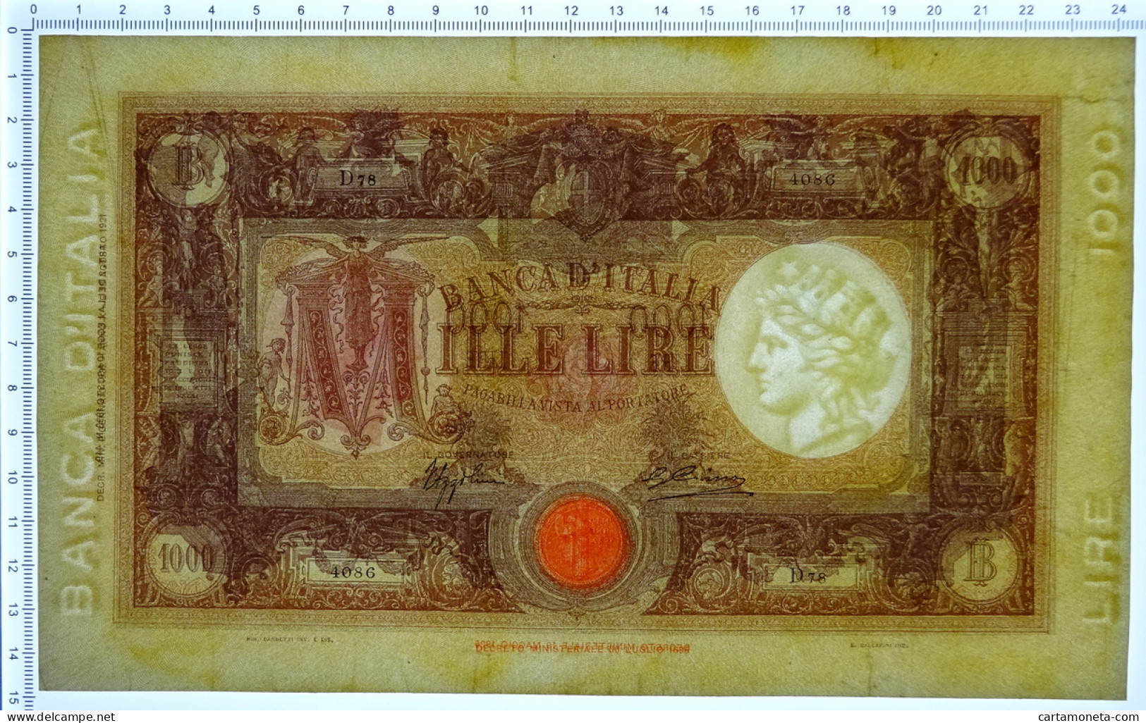 1000 LIRE BARBETTI GRANDE M TESTINA FASCIO I TIPO AZZOLINI 02/01/1932 BB/SPL - Regno D'Italia - Altri