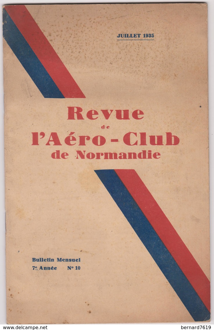 76 Revue   De L'aero-club De Normandie   48 Pages 76 Rouen Aviation  Juillet 1935 Avec Photos - Autres & Non Classés