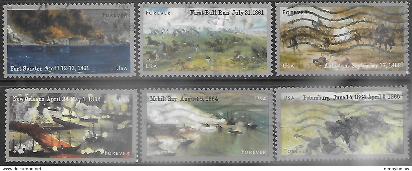 US  2011-4    6 Diff Civil War Battles Used - Used Stamps