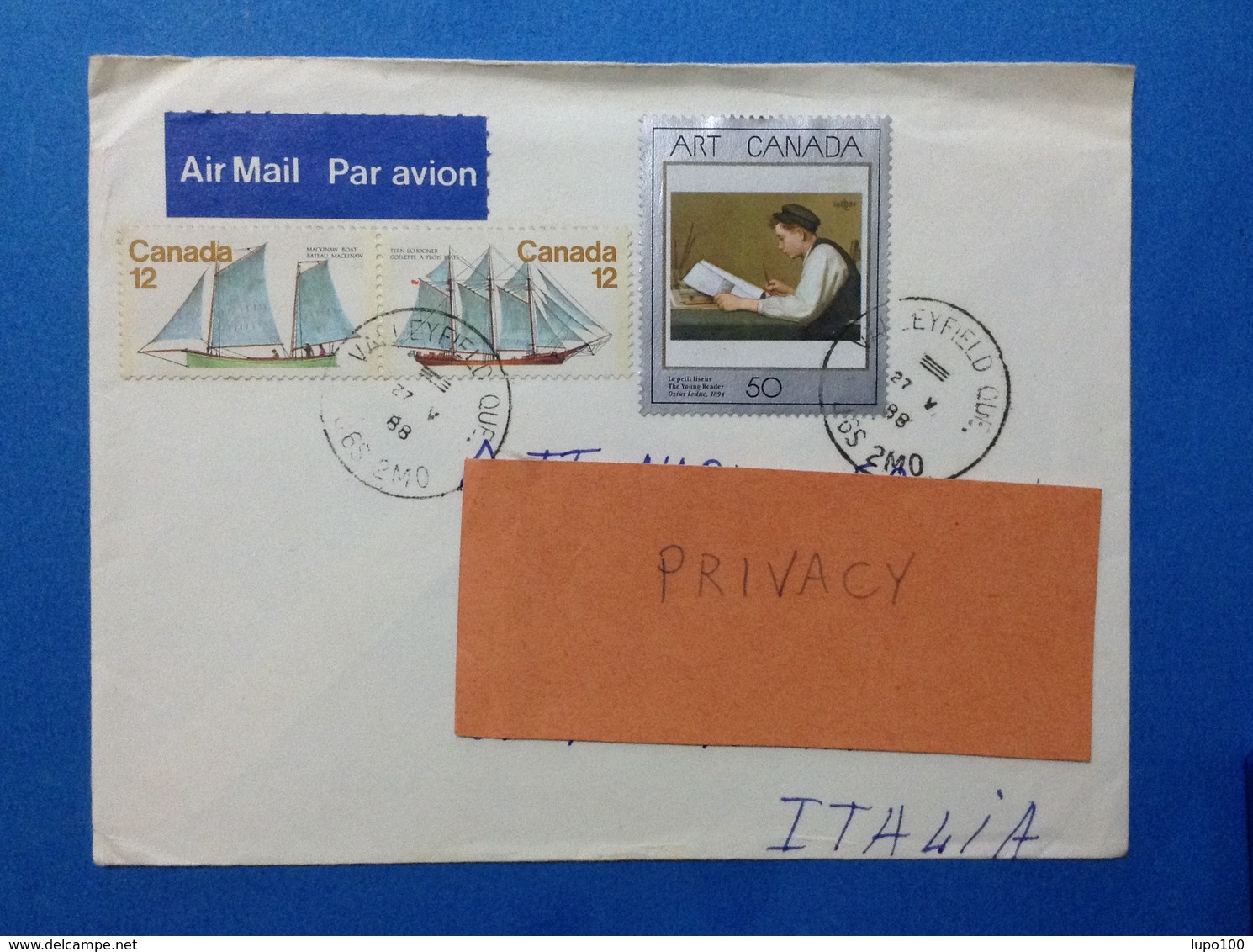 1988 CANADA BUSTA POSTAL HISTORY AIR MAIL 3 STAMPS - Postgeschichte