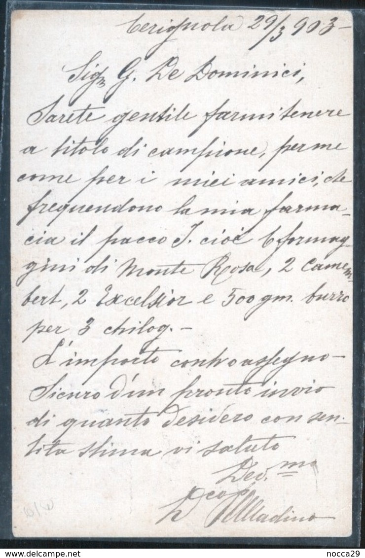 CERIGNOLA - FOGGIA - 1900 - FARMACIA NAPOLETANA  DI DOMENICO PALLADINO (INT294) - Cerignola