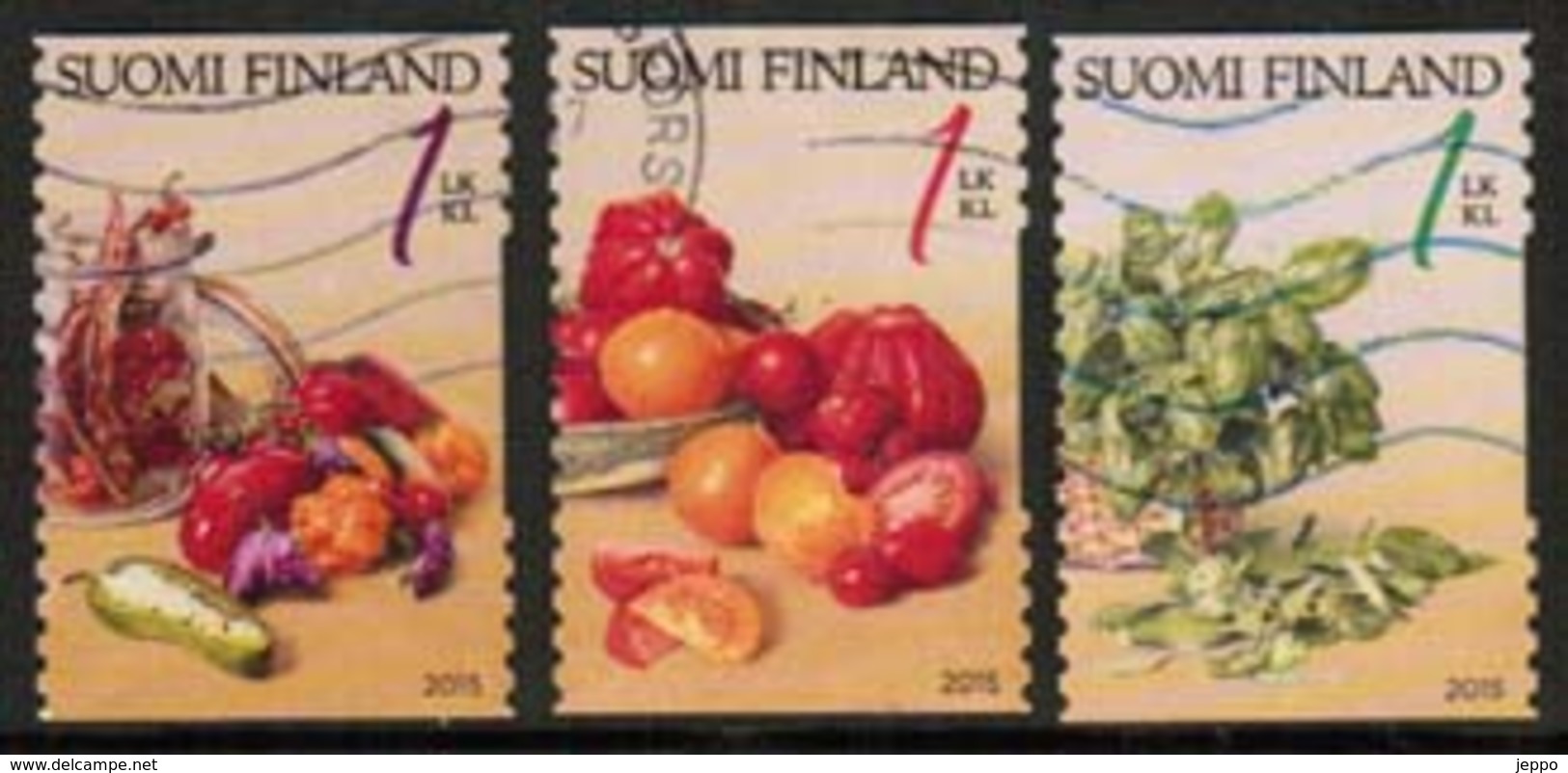 2015 Finland, Chilies, Tomatoes, Herbs Complete Set Used. - Oblitérés