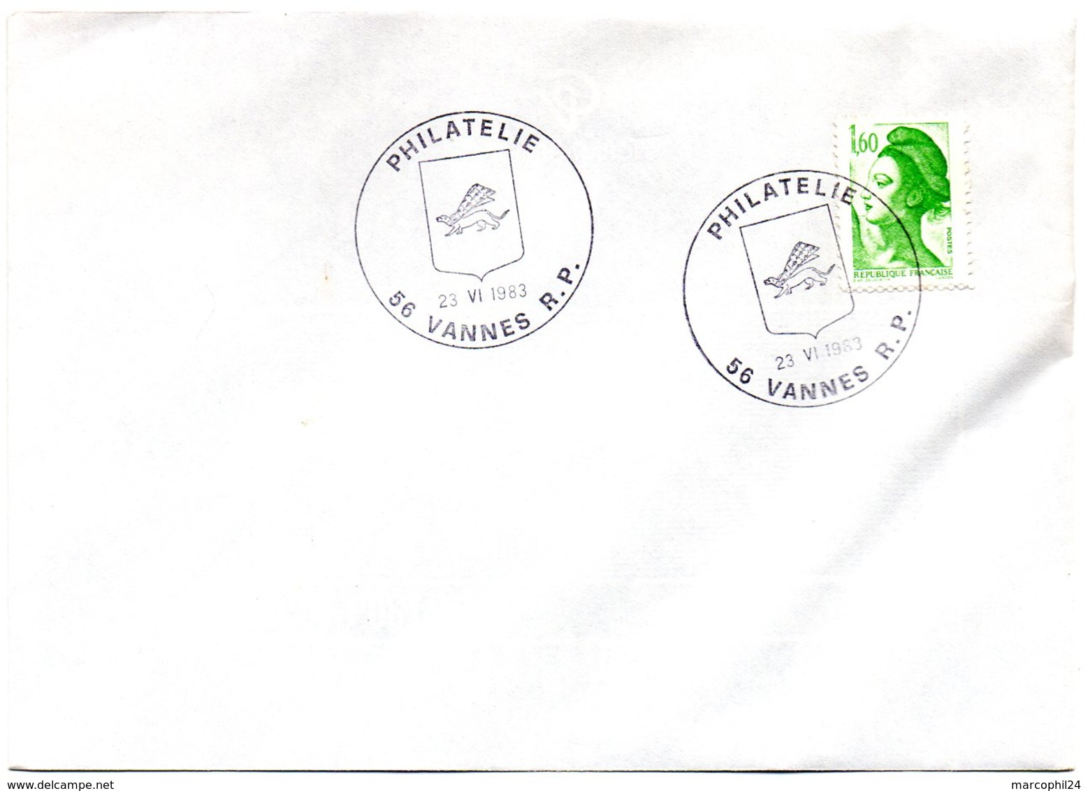 HERALDIQUE = 56 VANNES PHILATELIE 1983 = CACHET  Illustré D' ARMOIRIES - Cachets Manuels