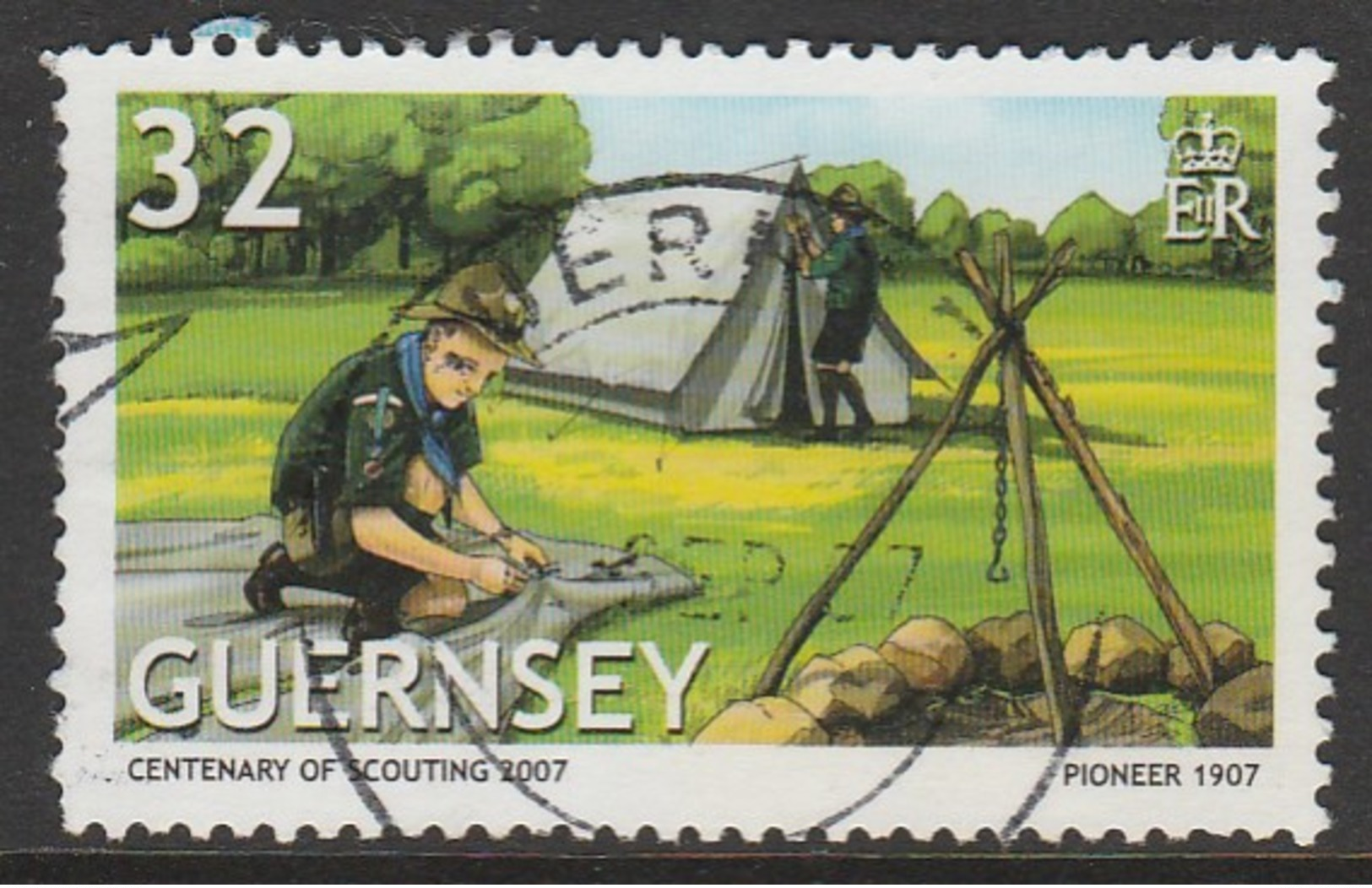 Guernsey  2007 EUROPA Stamps - The 100th Anniversary Of Scouting 32 P Multicoloured SW 1126 O Used - Guernsey