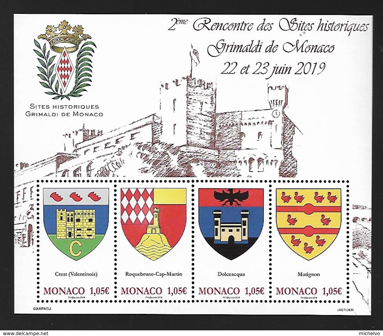 Monaco 2019 - 2ème Rencontre Des Sites Historiques Grimaldi ** - Neufs