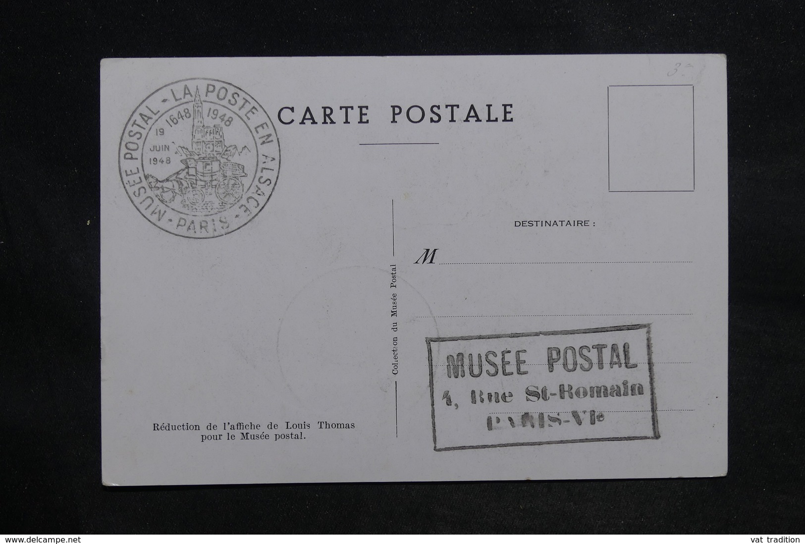 FRANCE - Carte Postale Et Oblitération Du Musée Postal En 1948 - L 33767 - 1921-1960: Période Moderne