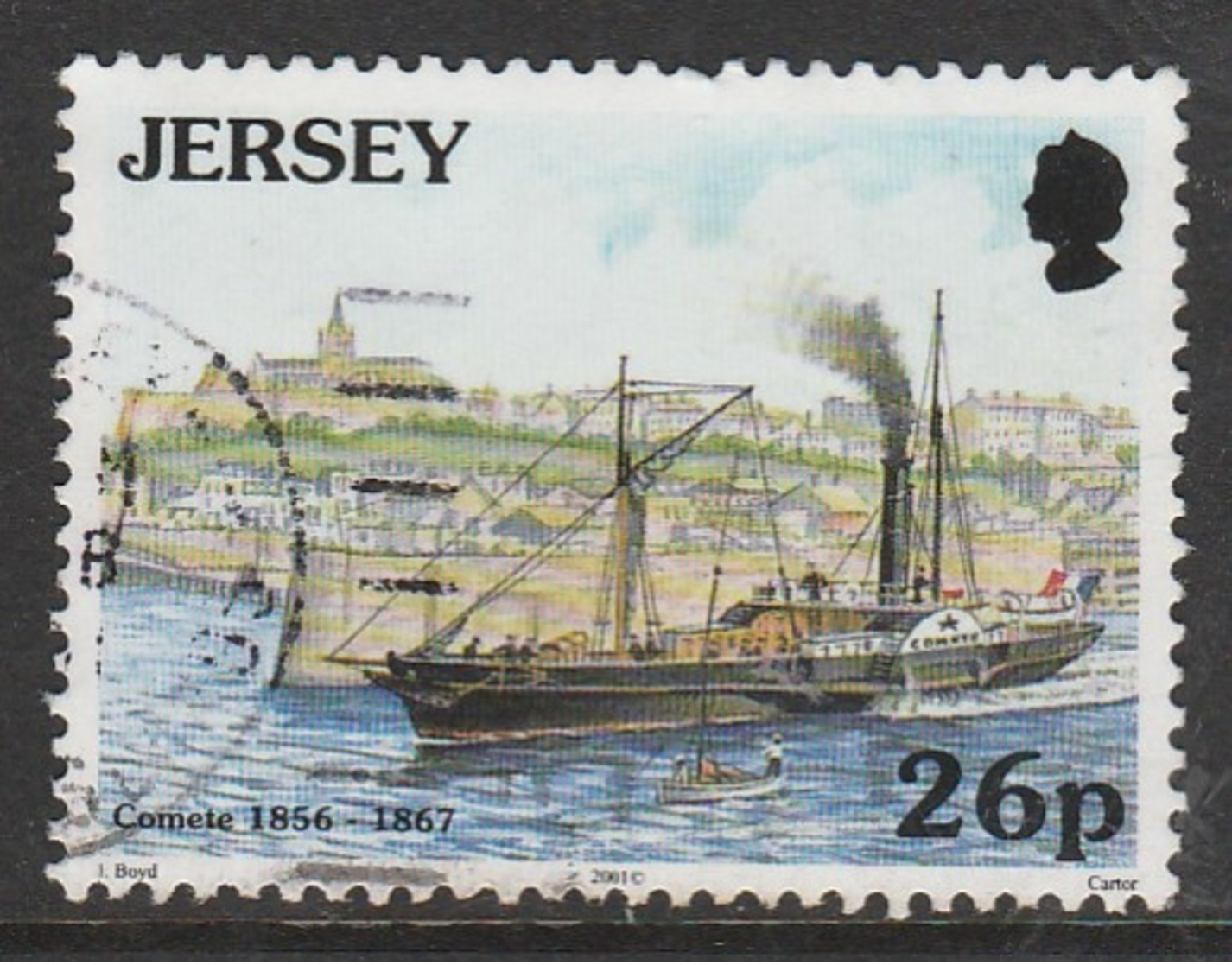 Jersey 2001 Ships - Ferry Service To France 26 P Multicoloured SW 958 O Used - Jersey