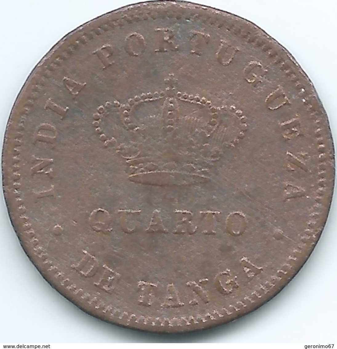 India - Portuguese - 1881 - Luíz I - ¼ Tanga - KM308 - India