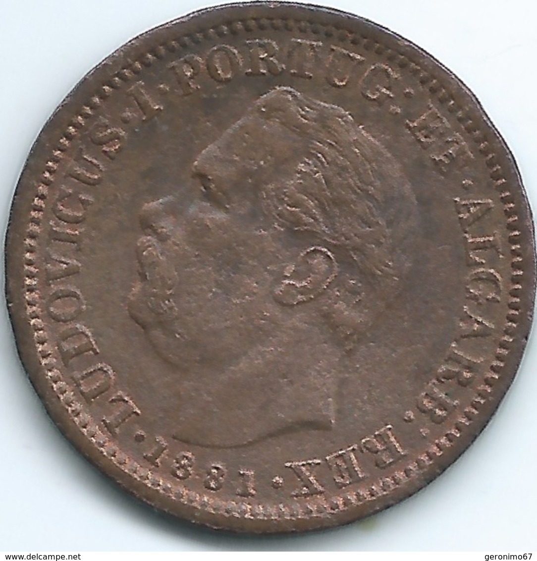 India - Portuguese - 1881 - Luíz I - ¼ Tanga - KM308 - India