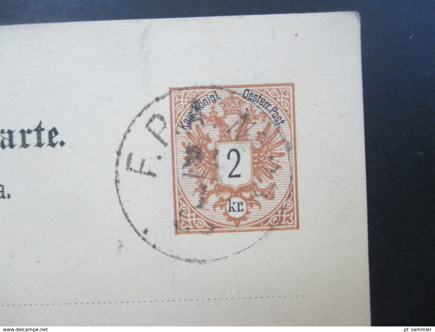 Österreich 1885 GA Stempel Fahrendes Postamt F. P. A. Reichsadler  (Ital.) Nach Leipzig - Briefe U. Dokumente