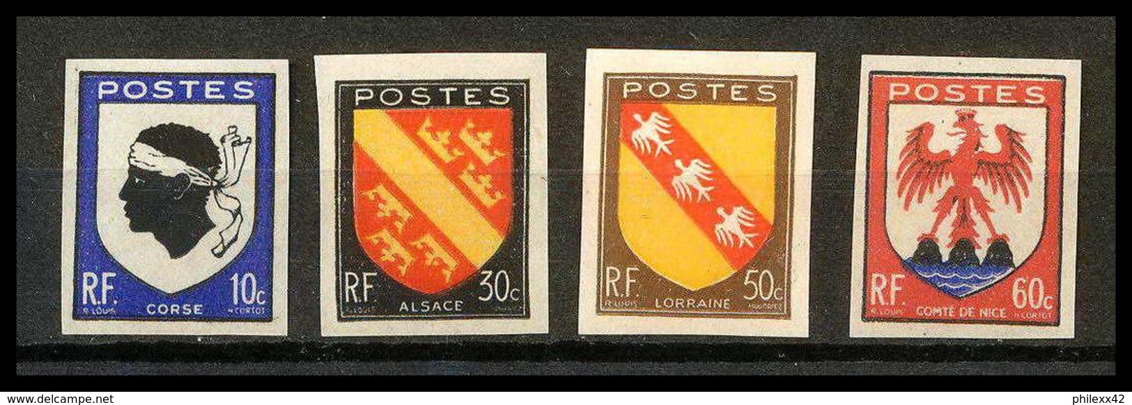 France N°755/758 Armoiries De Provinces 1946 Non Dentelé ** MNH (Imperforate) - Non Classés