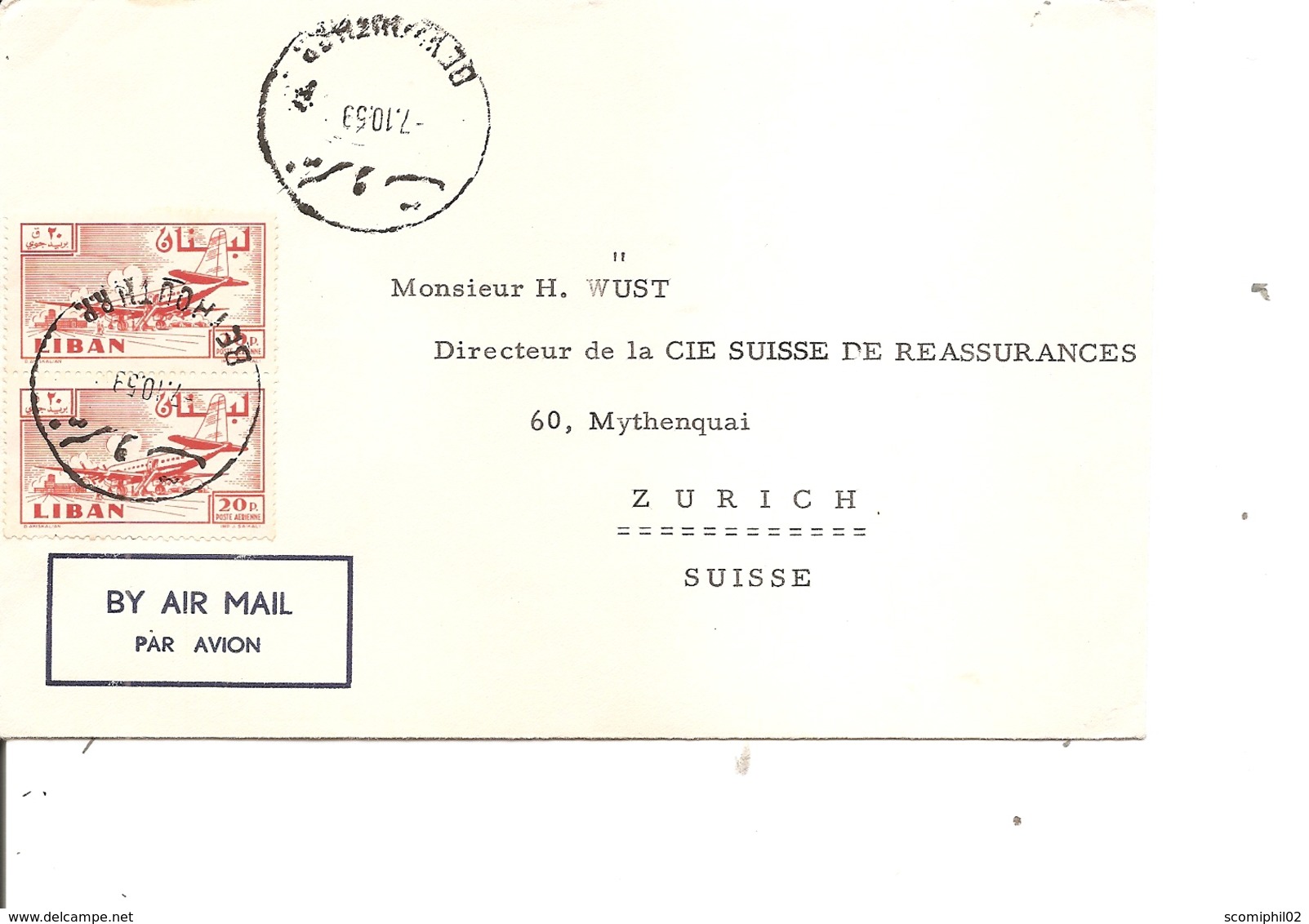 Liban ( Lettre Par Avion De 1959 De Beyrouth Vers La Suisse à Voir) - Lebanon