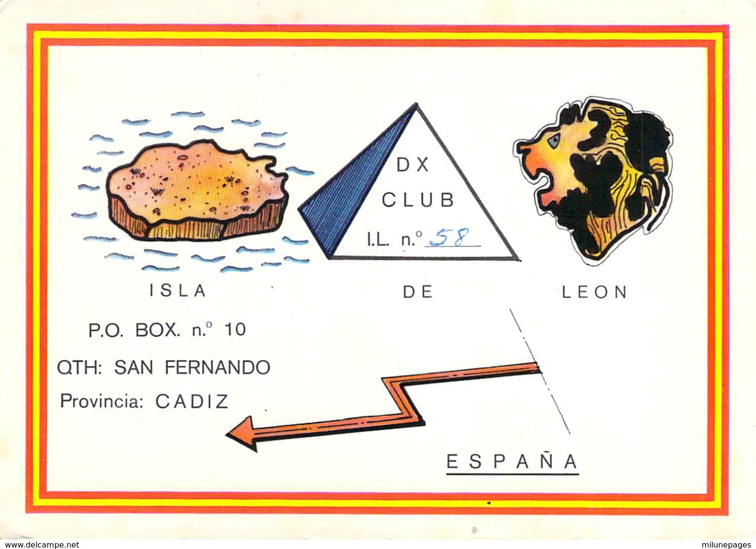 Carte QSL CB Isla De Leon San Fernando Espagne - CB-Funk