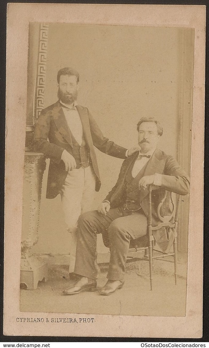 Old Photo (10,5cmx6,3cm) Old Photograph Of Men's - Cypriano & Silveira Phot - Brasil Rio Janeiro - Fotografia Homens - Antiche (ante 1900)