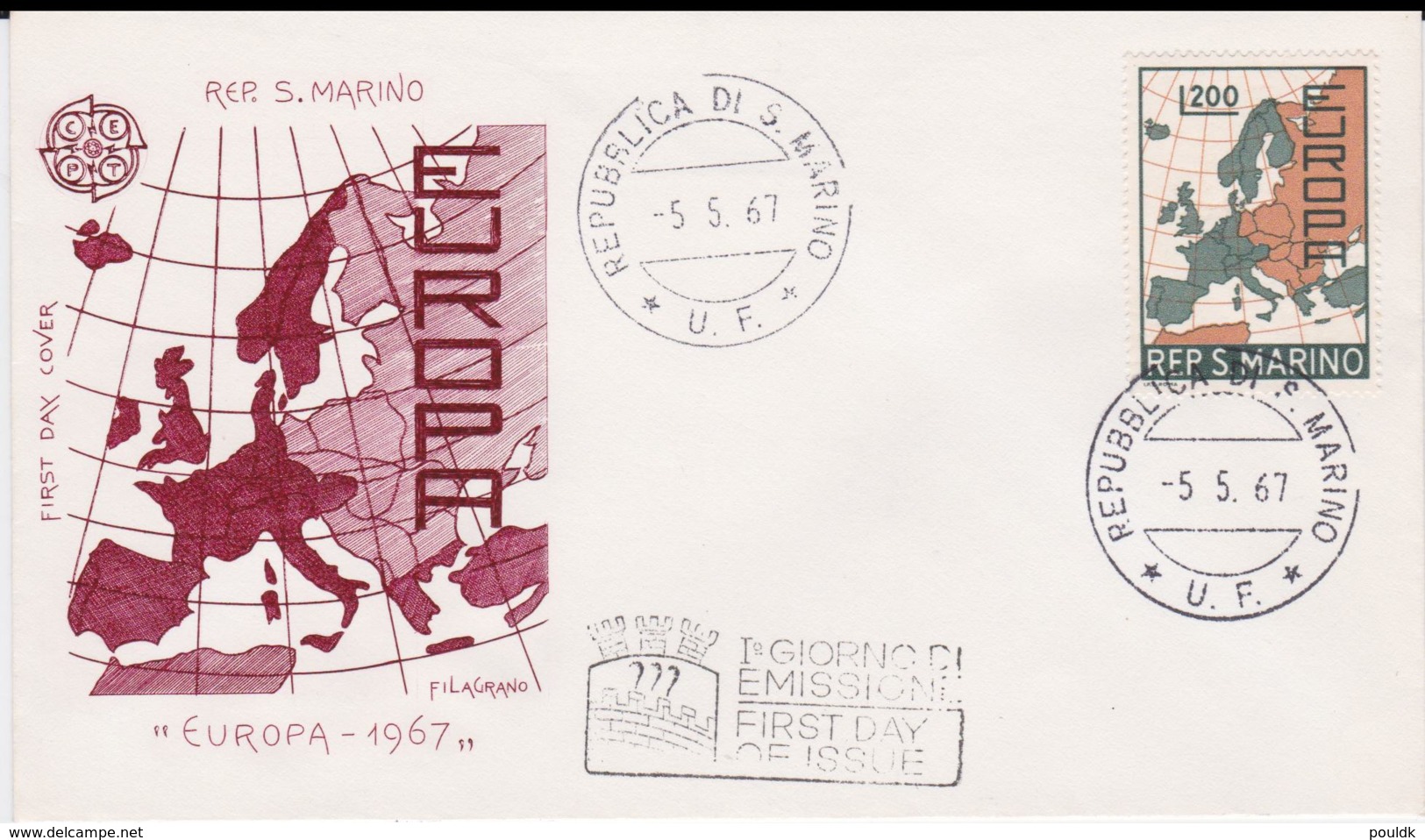 San Marino 1967 FDC Europa CEPT (G56-19) - 1967