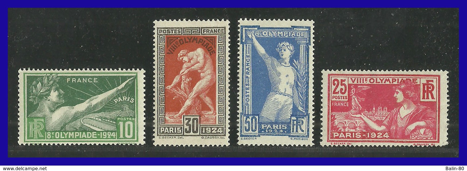1924 - Francia - Scott Nº 198 / 201 - V.cat.. 125 € - JJOO.de Paris - MNH - FR- 021 - 02 - Ongebruikt
