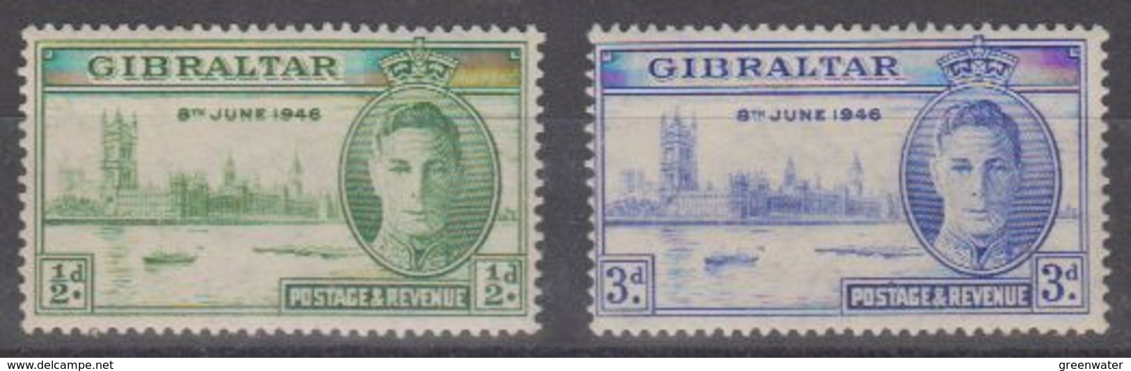 Gibraltar 1946 Victory 2v ** Mnh (43320) - Gibraltar