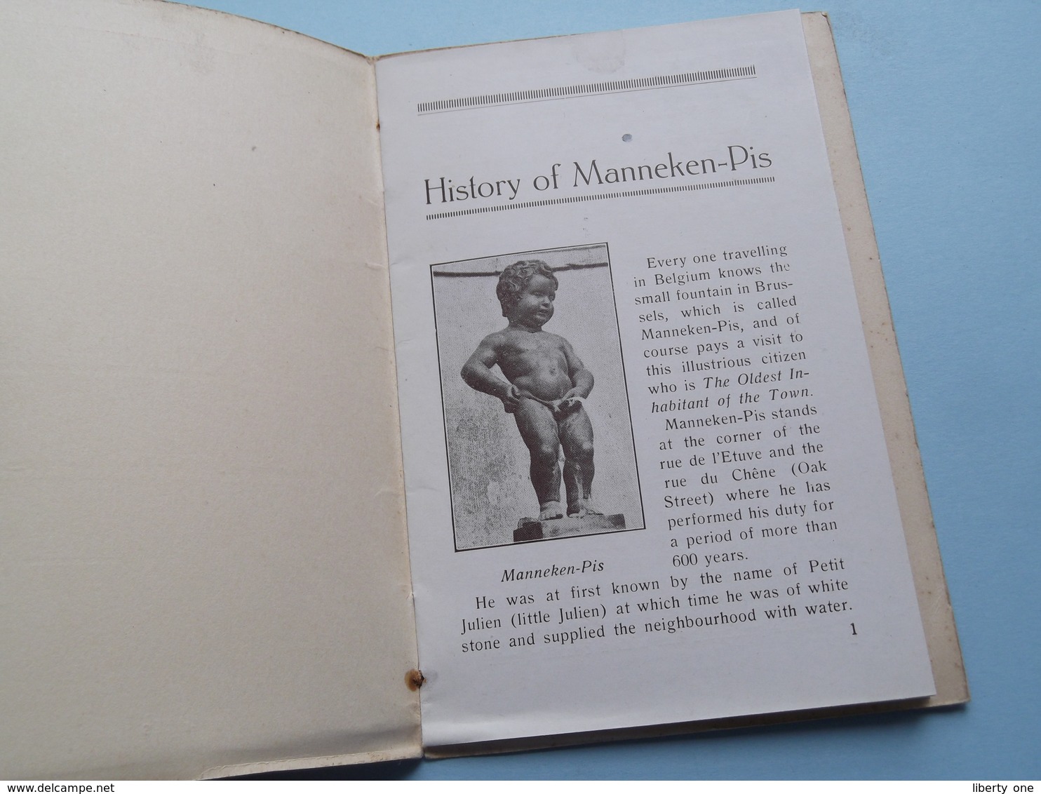 MANNEKEN-PIS History And Origin ( Carnet ALBERT - A. Dohmen ) Anno 19?? ( Zie Photo ) ! - Monumenten, Gebouwen