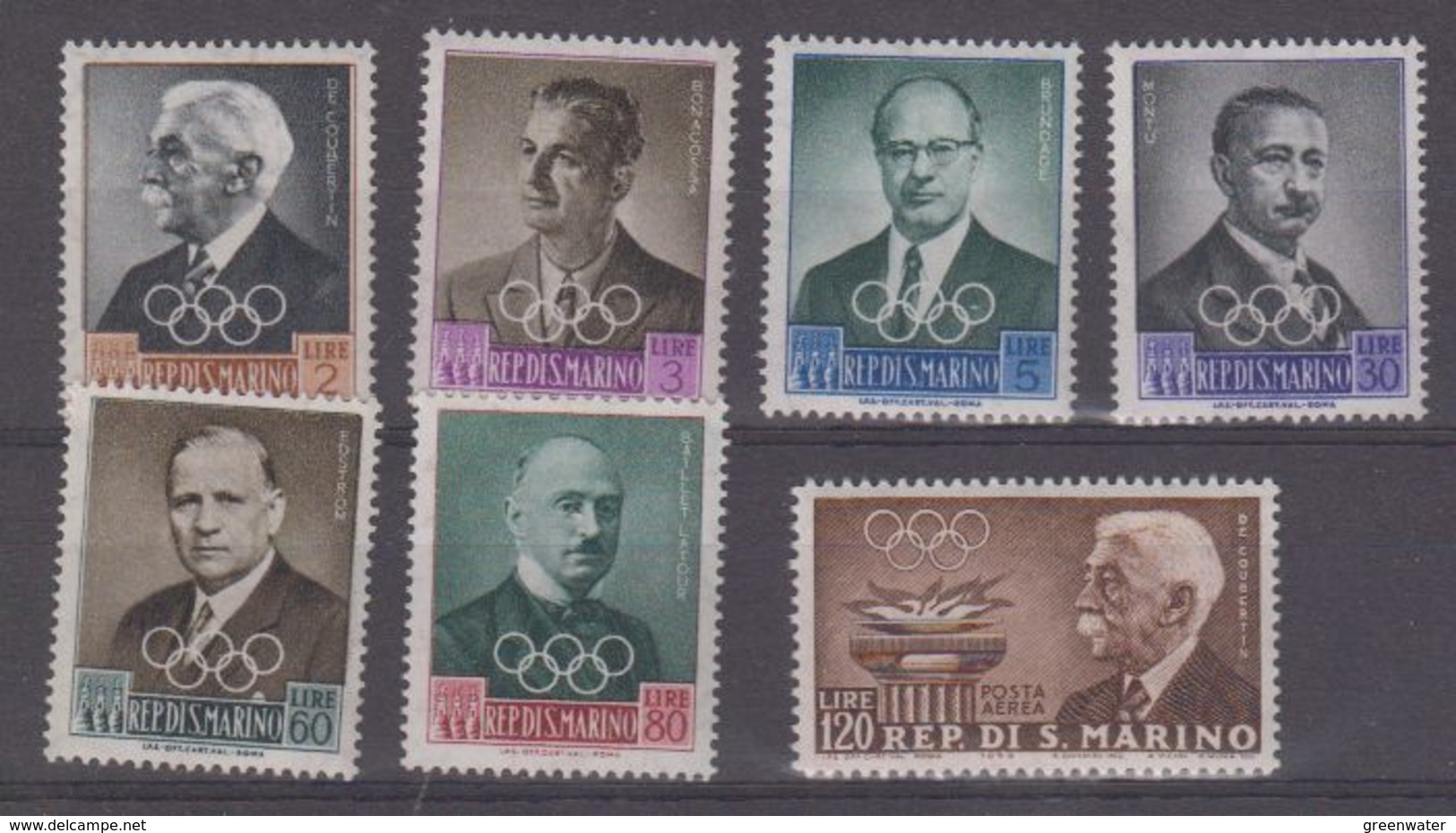 San Marino 1959 Olympic Games 7v ** Mnh (brown Gum !!!, See Scan) (43322) - Ongebruikt