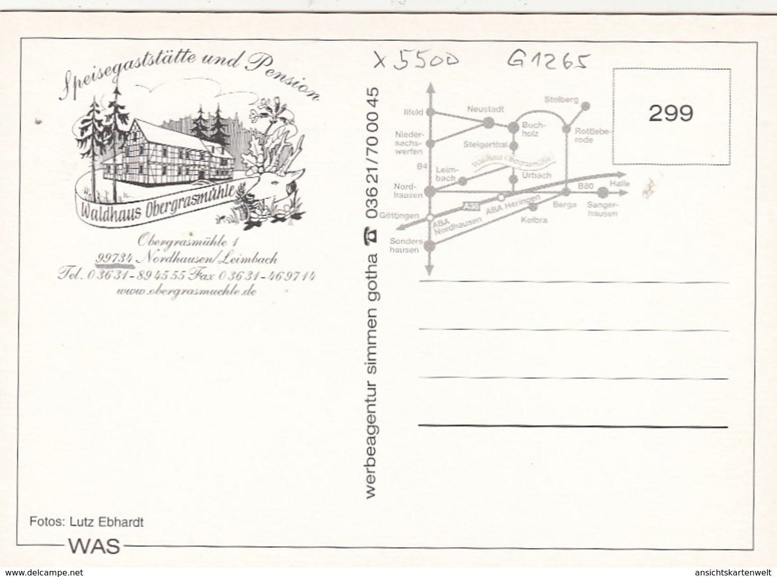 Nordhausen/Leimbach, Waldhaus Obergrasmühle Ngl #G1265 - Sonstige & Ohne Zuordnung