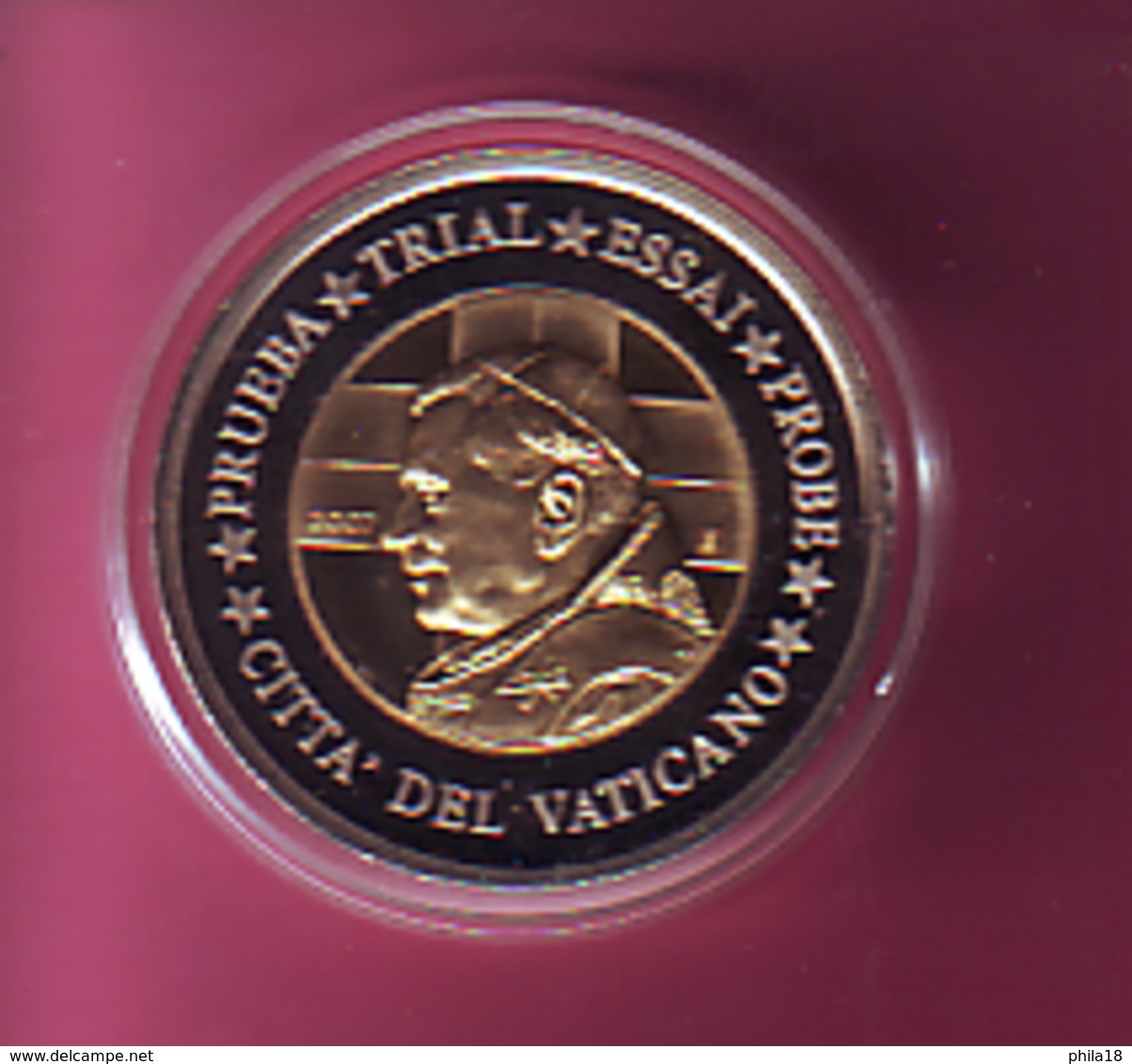 Grande Pièce De 2 Euro 2007 Cité Du Vatican Citta Del Vaticano Pape Benoit XVI Specimen Essai 2 Euros AVEC CERTIFICAT - Vaticaanstad