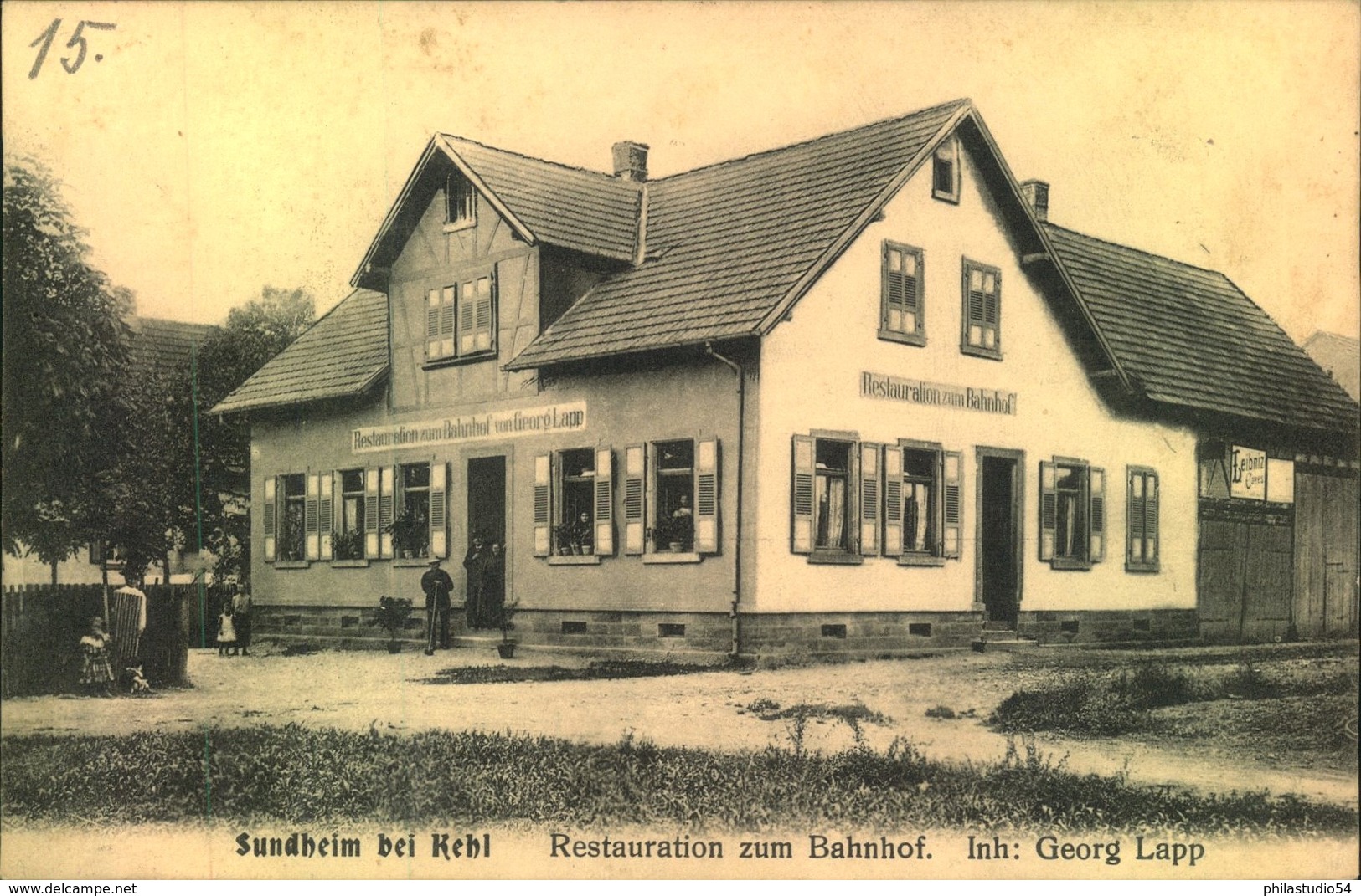 SUNDHEIM Bei KEHL, Restauration Zum Bahnhof Als Feldpost Gelaufen 1916 - Other & Unclassified