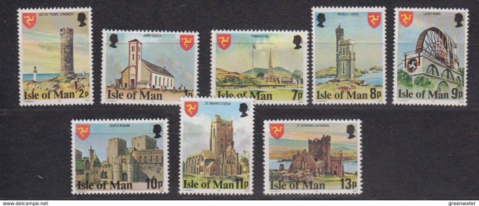 Isle Of Man 1978 Definitives Part 1 / Perf. 14.5  8v ** Mnh (43327) - Isola Di Man