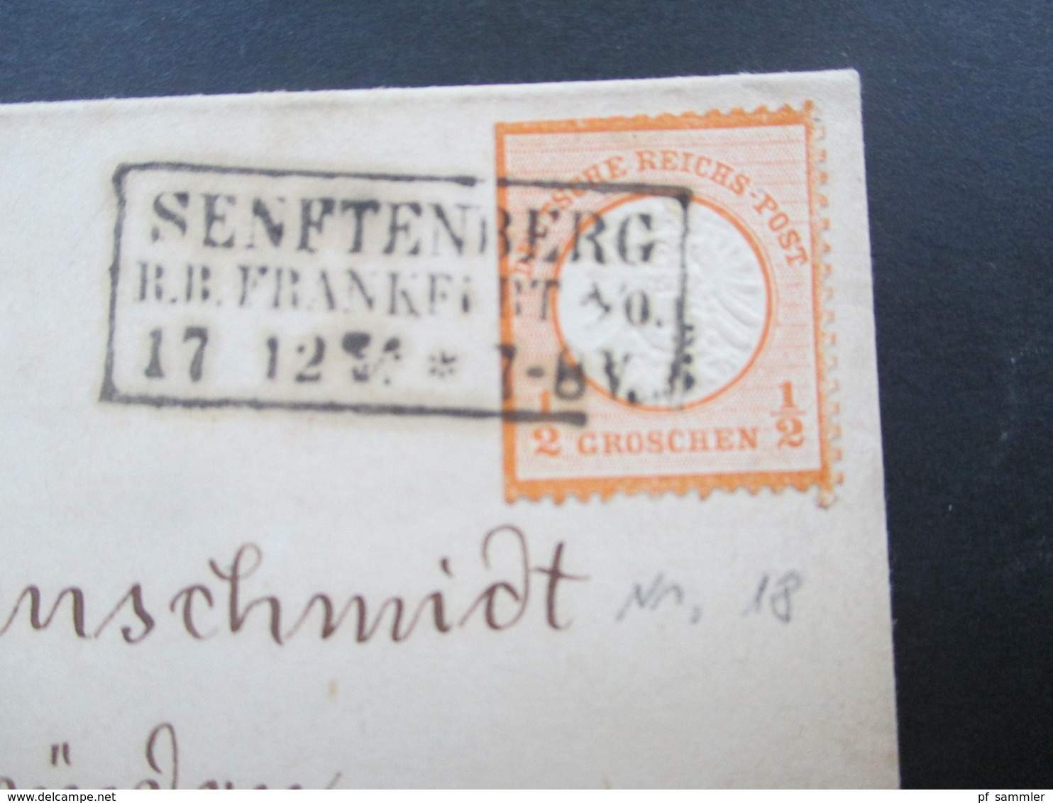 DR Brustschild Großer Brustschild Ortsbrief Nr. 18 EF Ra 3 Senftenberg R.B. Frankfurt 17.12. Mit Ak Stempel - Brieven En Documenten