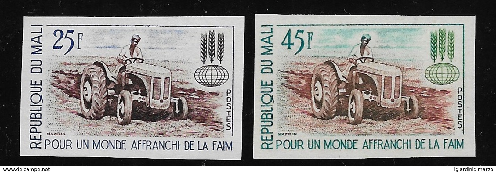 REPUBLIQUE DU MALI - 1963 - 2 Valori N.D. Nuovi Stl - CAMPAGNA MONDIALE CONTRO LA FAME - In Ottime Condizioni. - Mali (1959-...)