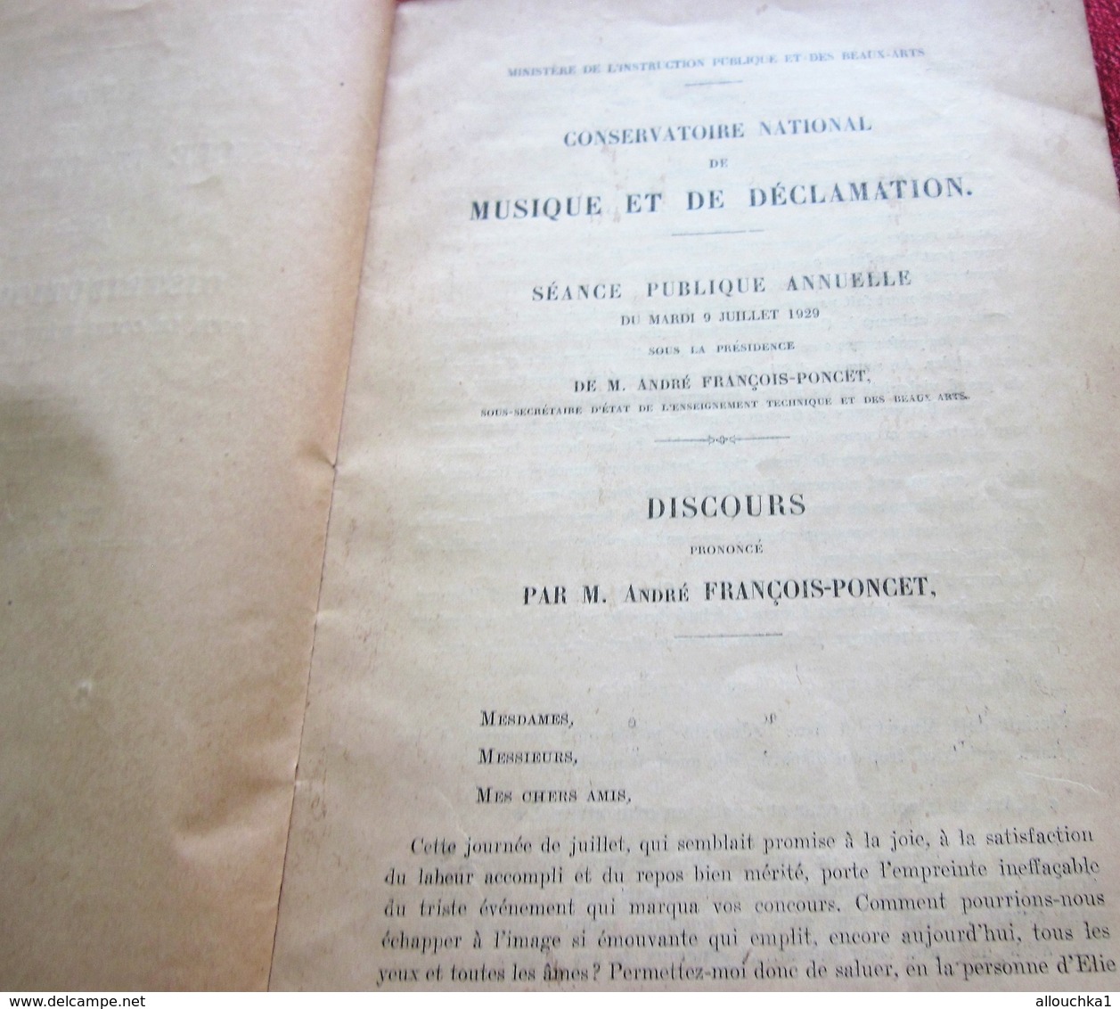 1928/29 SUISSE OBSERVATOIRE NATIONAL DE MUSIQUE & DECLAMATION DISTRIBUTION PRIX-RECOMPENSES HARMONIE-PIANO-SOLFEGE-FLUTE - Programme