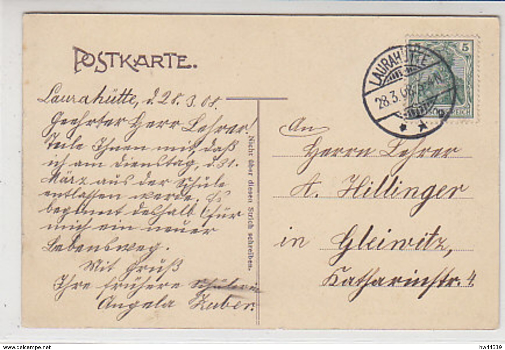 Gruss Aus Laurahütte-Siemianowitz - Beuthenerstrasse - 1908 - Schlesien