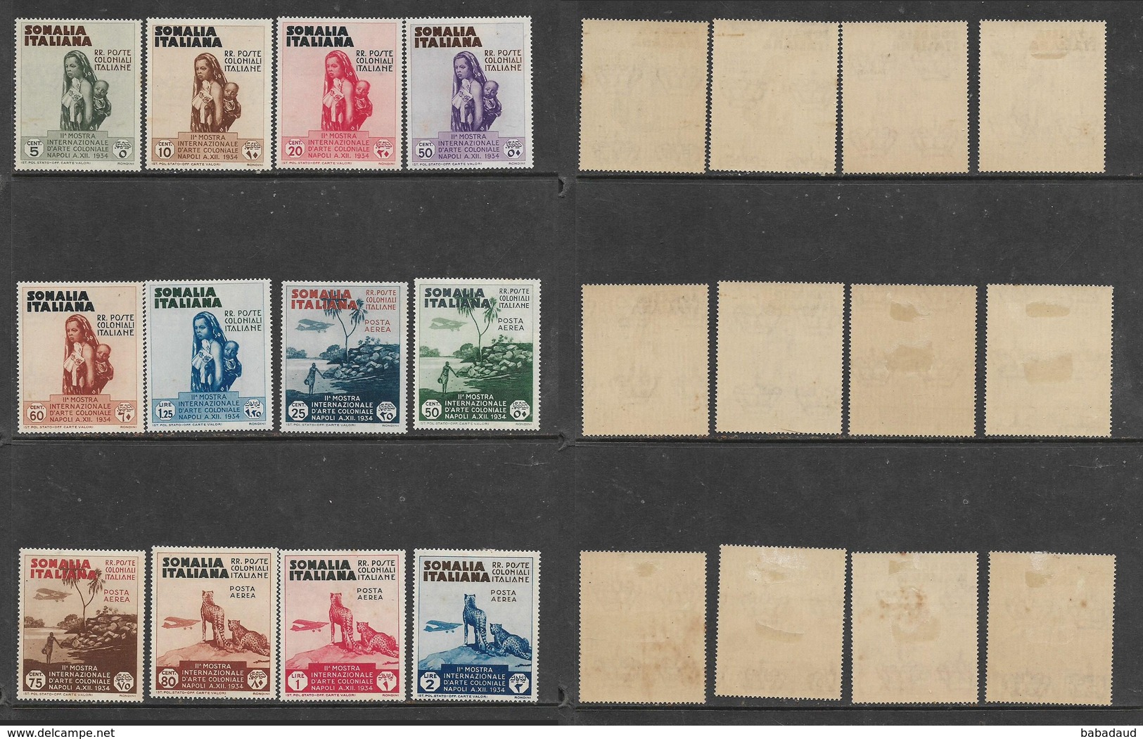 Italian Somaliland, 1934, International Colonial Art Exhibition, Naples,set Of 12 MH * - Somalia